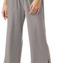 26"/28"/30" Inseam Womens Wide Leg Sweatpants Petite High Waist Summer Pants UPF50 Lightweight Beach with Pocket Split Leg (XXL)