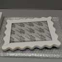 5x7 White Scalloped Picture Frame Scallop Edges Resin Vintage Decorative Picture Frames Front Wavy Gold Trim Art Tabletop Display Wall Hanging, Gift for Christmas Home Decor