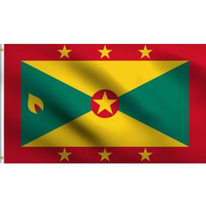 DMSE Grenada Flag 3X5Ft Foot 100% Polyester 100D Flag