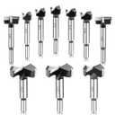 Forstner Drill Bit Set,10PCS Carbide Tipped Forstner Bit for Hard Wood, Wood Drilling Hole Saw Set Woodworking Hinge Cutter Tool Kits for Plastic Plywood