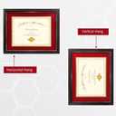 Red Diploma Frames 11x14 with Mat - Certificate Frame 8.5x11 Inch with Mat - 11x14 Inch Without Mat - For Document/Photo(Double Mat - Red with Gold Rim