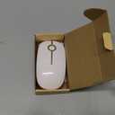 VssoPlor Wireless Mouse, 2.4G Slim Portable Computer Laptop Mouse with Nano Receiver Quiet Silent Optical Mice for Notebook, PC, Laptop, Computer-White and Gold