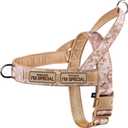 No Pull Dog Harness for Medium Large Dogs, Escape Proof Adjustable Dog Harness Brown Camo, M (M-Chest size 20.8-27.5'')