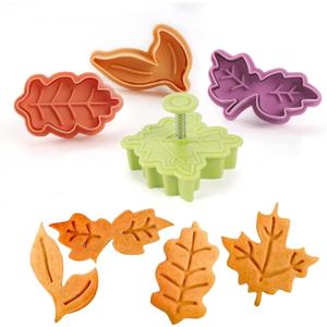 Yunko Cake Leaves Baking Pie Crust Cookie Cutters Set of 4