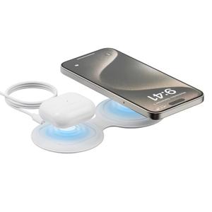 Travel Smart 2 Device Magnetic 15W Wireless Charger: Magnetic Mount, Cord Length 3 ft