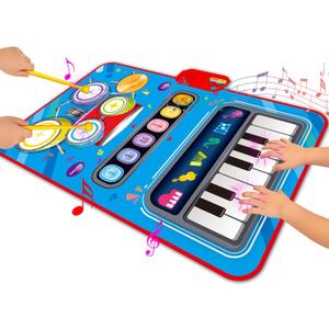 Toys for 1 Year Old Boy Gifts, 2-in-1 Musical Mat Toys for 1 2 3 4 5 Year Old,Educational Musical First Birthday Gifts 3 Boys,Christmas Stocking Stuffers Toddler (Blue)