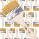 Bates- Chip Brushes 3 Inch, 24 Pack, 3 Inch Paint Brushes with Ergonomic Wooden Handle, Natural Bristle