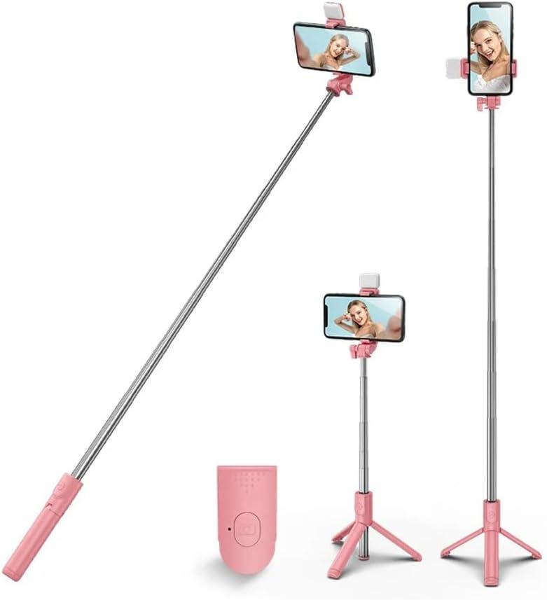 XIHAMA Selfie Stick Tripod with Light,3 in 1 Extendable Selfie Stick with Wireless Remote,Portable Phone Tripod Stand Compatible with iPhone 16 15 14,Samsung Smartphone and More