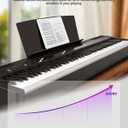 STRICH Digital Piano 88 Key Full Size Weighted Keyboard, Hammer-Action Portable Electric Piano For Beginner Adults, Bundle With Sustain Pedal, Piano Stickers, Music Rest, Black, SDP-P7, Digital Piano Only