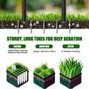 Aerator Lawn Tool Lawn Aerator -Heavy Duty Manual Grass Aerator with 15 Iron Spikes, Height Adjustable, Yard Aerator Tool for LawnBlack