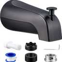Dreyoo Tub Spout with Diverter, Tub Spout (Universal Fits 1/2" Copper Pipe, 1/2" IPS and 3/4" IPS), Bathroom Bathtub Faucet with Adapters and Hex Wrench(Oil Rubbed Bronze,Simple)