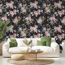 Abyssaly Floral Peel and Stick Wallpaper Dark Wildwood Stick on Wallpaper Vinyl Self Adhesive Removable Vintage Contact Paper Waterproof Wallpapers for Bedroom Bathroom Drawer Decor 17.3" x 118" (Black Pink White)