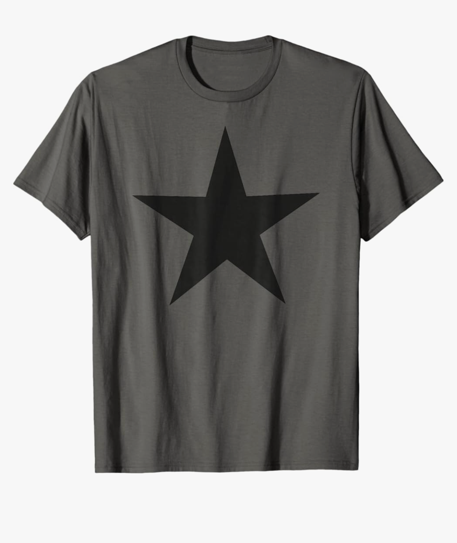 Black Star Five Pointed Star T-Shirt, size S