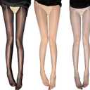 Thigh High Stockings Smooth Tights For Women Sheer Stockings Control Top Pantyhose High elasticity Fits 80-150 LB (One Size)