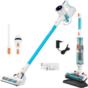 Genius Invictus X7 Facelift Cordless Wet and Dry Vacuum Cleaner, HEPA Filter, LED Light, Combination Brush, Bagless Handheld Vacuum Cleaner for Carpets, Pet Hair Up to 60 Minutes, 20 Pieces