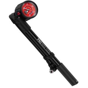 PRO BIKE TOOL Shock Pump for Mountain and Road Bikes - High Pressure 300 PSI Bike Shock Pump - Ideal for Front Fork and Rear Suspension Air Shock - No Leak Valve and T-Handle Design - Industrial Gauge
