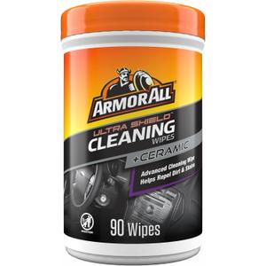 Armor All Ultra Shield + Ceramic Cleaning Wipes by Armor All, Car Interior Cleaner Wipes with Stain-Repelling Technology, 90 Count