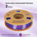 Comgrow Silk Shiny Rainbow Multi-Color 3D Printer Filament, Comgrow 3D Printing Materials Silk PLA 1.75mm, 3D Printing Filament +/-0.02mm, 250g X 4 Spool
