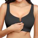 Zip Front Bra for Women Post Surgery, Mastectomy Recovery Bra | Front Closure Wireless Full Coverage