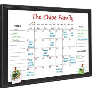 Dry Erase Calendar Whiteboard for Wall, 17.7"  23.6" Magnetic Monthly and Weekly White Board, Family Planner