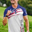 Mainfini Men's Short Sleeve Golf Shirts UPF 50+ Raglan Patriotic American Graphic Polo Shirt (XL)