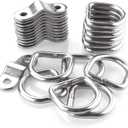 D-Ring Tie Downs Anchor1/4 Heavy Duty Surface Floor Mount Lashing Rings 2400 lbs Cargo Trailers Load-Bearing Hangers Bracket (Pack of 12)