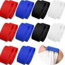 Kajaia Solid Sleeves Holders Sports Sleeve Clips Soccer Softball Baseball Sleeves Ties for Sports T Shirts 9.84 x 1.57 Inch (Black, Blue, Red, White)