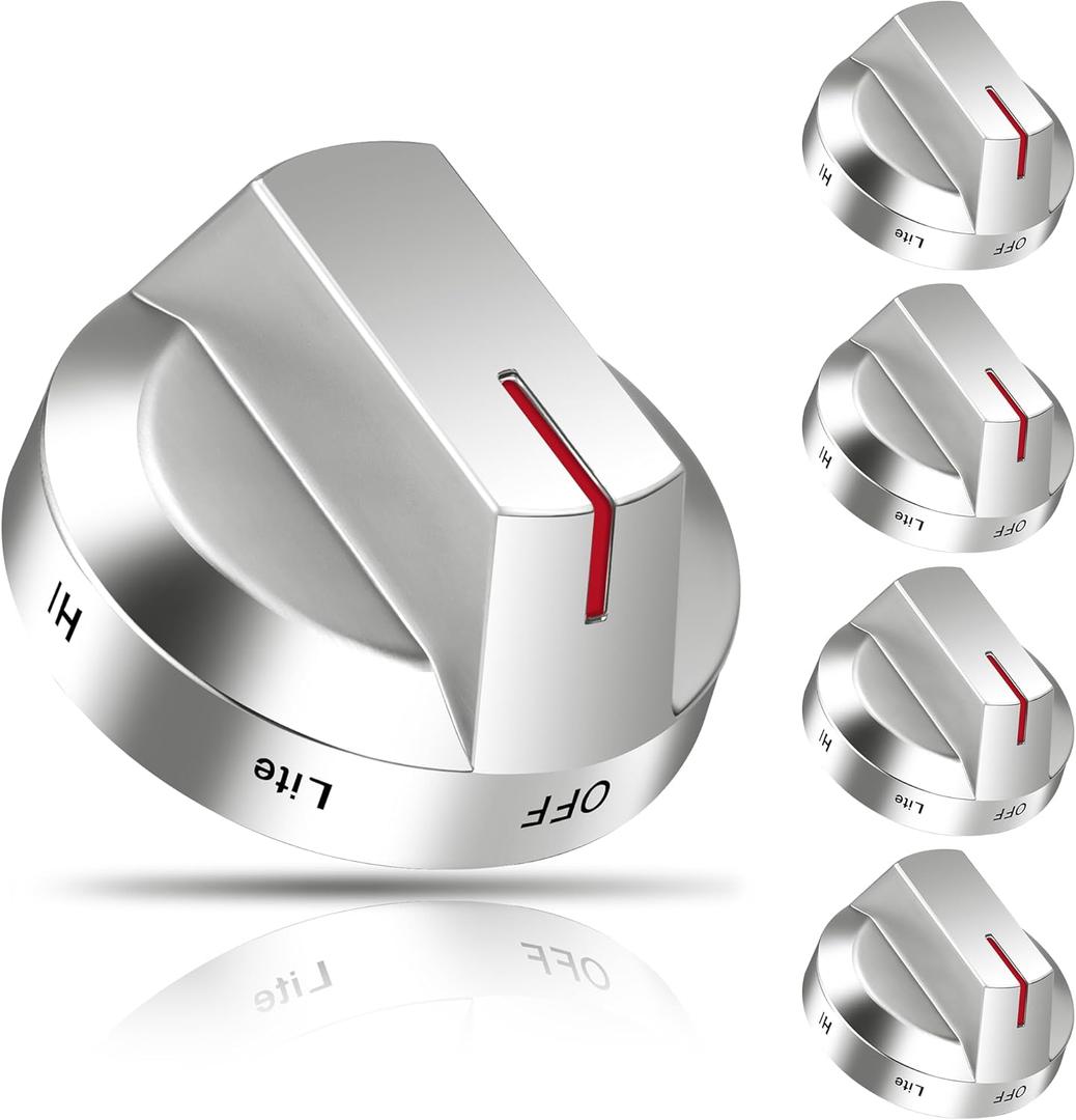 AMI PARTS DG94-04167A Fits for Samsung Stove Knob Replacement but Not Samsung Electric Stove knob, Replacement for NX60T8111SS NX60T8311SS NE63T8111SS NX60T8711SS(5PCS Silver)