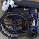 Drive Medical Blue Streak Lightweight Foldable Wheelchair - Enhanced Mobility Support - Durable Construction - Padded Comfort - Swing-Away Leg Rests - Desk Arms - Blue/Black - 20 Inch Seat