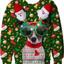 Lovekider Boys Christmas Ugly Sweater, Kids Funny 3D Xmas Sweatshirt Inner Fleece Pullover, Size: 4-5T