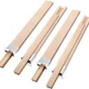 4 PCS 16 Inch Wooden Drawer Slides, Bottom Mount Classic Center Guide Track with Metal Slide Glides, Traditional Wood Drawer Rails for Dresser Cabinet Furniture Replacement