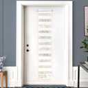 LazBlinds Cordless French Door Blinds, No Drill Roll Up Zebra Blinds for Doors, Light Control Day and Night Sheer Shades for Front Door Patio Sidelight Glass Door, 14'' W x 70'' L, White