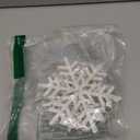 KIMOBER 8Pcs Winter Wooden Snowflake Decorations,White Glitter 3D Christmas Wood Snowflake Signs Tabletop Decor Tabletop Centerpiece for Home Xmas Party(White)