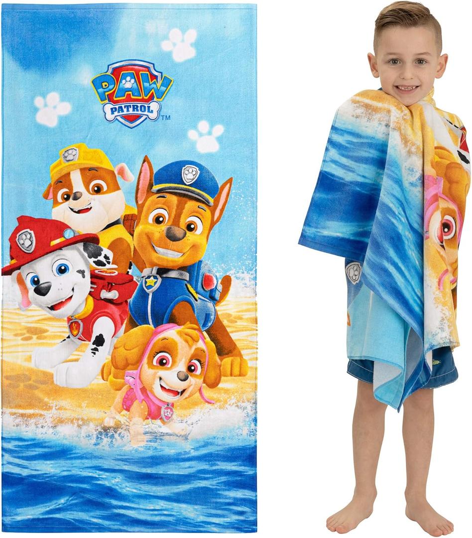 Franco Kids Super Soft Cotton Bath/Pool/Beach Towel, 58 in x 28 in, Paw Patrol