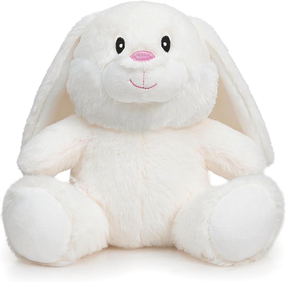 HollyHOME Bunny Stuffed Animal, Easter Bunny Plush Toys, Soft and Cuddly Stuffed Rabbit Easter Gift for Kids Baby Girls 10inch White