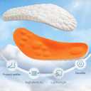 4D Cloud Insoles for Men Women, Breathable Memory Foam Cloud Massage Insoles,Arch Support & Cushioned Comfort,Relief Foot Pain,Trim to Fit All Shoe Types(2 Pairs-Orange, Men 9-10/Women 11-12)