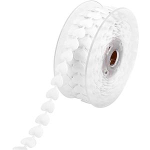 1 Roll Valentine's Day Ribbon - 22 Yards Love Heart Curling Ribbon for Valentine's Day Party Festival, Balloon Gift Wrapping, Art Craft Decoration (White)