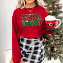 Christmas Sweatshirts for Women Merry and Bright Sweatshirt Sequin Merry Christmas Shirt Xmas Holiday Pullover Tops (Red, XXL)