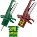 Poura Oil and Vinegar Dispenser Spouts | Airtight ClickSeal Bottle Pourers Keeps Oil Fresh with Built-in Caps | Use Your Own Bottles as Oil & Vinegar Dispensers | Dishwasher Safe