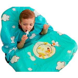 grabease Allover Waterproof Bib for Self-Feeding Infants and Toddlers, Machine Washable, Ages 6-24 Months (Teal)