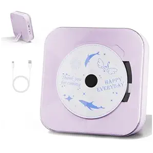 Yintiny Light Purple Audio CD Player with Speakers for Home Decor (CD909)