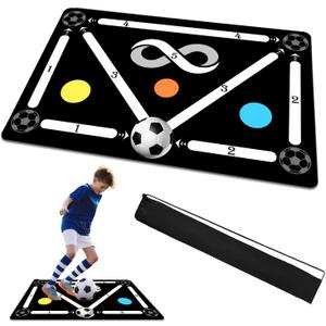 Soccer Training Mat: Soccer Training Equipment for Footwork and Ball Mastery, Football Training Mat with Anti-Slip & Noise-Reducing, Football Footwork Mats for Boys and Girls