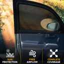EcoNour Car Front Side Window Sun Shades Compatible for Toyota Tacoma | 2Pack Breathable Super Stretchy Mesh Sun Shade | Heat Block UV Protection Car Window Screen Covers | Mosquito Net Curtains