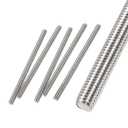 Fully Threaded Rod M12 x 100mm 1.75mm Thread Pitch, 5 Pack 304 Stainless Steel Right Hand Threaded Rods Bar Studs for Furniture Machinery Assembly