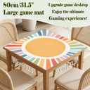 Boho Sun Mahjong Mat for Table 31.5 X 31.5 in, Gifts for Mahjong Players, Watercolor Boho Colorful Sunshine Anti-Slip Table Cover Tablecloth for Poker Board Card Tile Game Dominoes, 31.5 x 31.5 x 0.1 inches