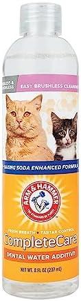 Arm & Hammer Complete Care Fresh Dental Water Additive for Cats - Cat Dental Care Solution for Bad Breath, Includes Cat Toothpaste Enzymatic Action, Ideal for Cat Grooming Supplies, 8 Fl Oz 4 PRS 11/2027