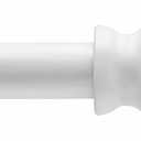 Kenney KN55250 Davenport Ball End Petite Caf Decorative Window Curtain Rod, 28-48" Adjustable Length, White Finish, 1/2" Diameter Steel Tube