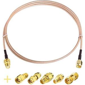 SUPERBAT SMA Male to SMA Female Coaxial Coax Cable 20inches 50cm+ 5pcs RF Coax Adapter Kit for WiFi/Ham Radio/GPS/3G 4G LTE Antenna, LNA rtl sdr etc. (1-pack)