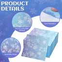 100 Pcs Bulk Snowflake Paper Napkins Gradient Blue and Purple 3 Ply Disposable Party Napkins for Guest Wonderland Party Hand Towel for Winter Birthday Supplies (9.84 x 9.84 Inches)