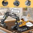 2.4GHz Remote Control Construction Vehicles Set, RC Excavator Dump Truck Loader Bulldozer with Lights and Sound Effects